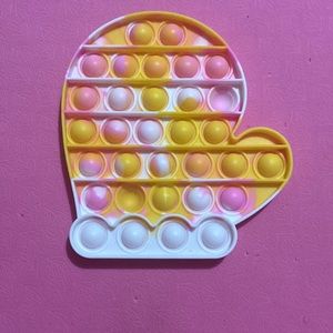 Pop it pink yellow white tie-dye 5X6 mitten fidget